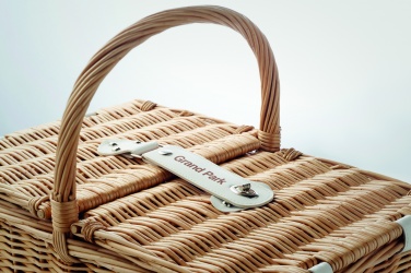 Logo trade corporate gifts picture of: Wicker picnic basket 4 people