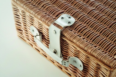 Logo trade business gifts image of: Wicker picnic basket 4 people