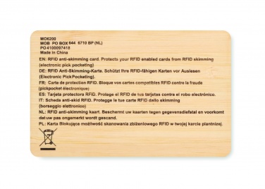 Logotrade corporate gift picture of: RFID card in bamboo material