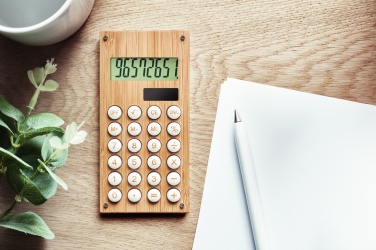 Logo trade promotional items image of: 8 digit bamboo calculator