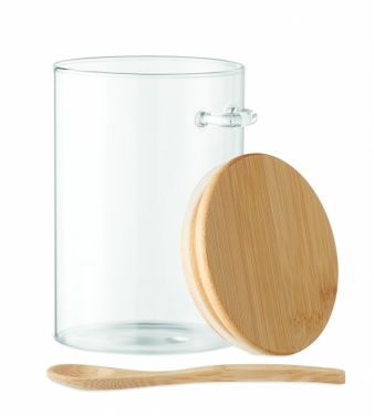 Logotrade promotional merchandise picture of: Glass jar with spoon 600 ml