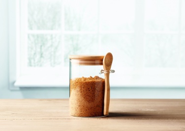 Logo trade promotional giveaways picture of: Glass jar with spoon 600 ml