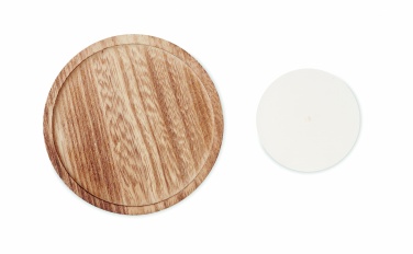 Logotrade promotional item picture of: Candle on round wooden base