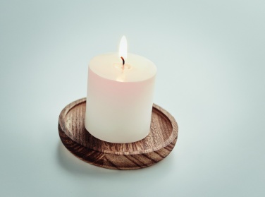 Logo trade promotional merchandise image of: Candle on round wooden base