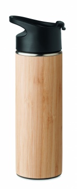 Logo trade advertising products picture of: Double wall bamboo flask 450ml
