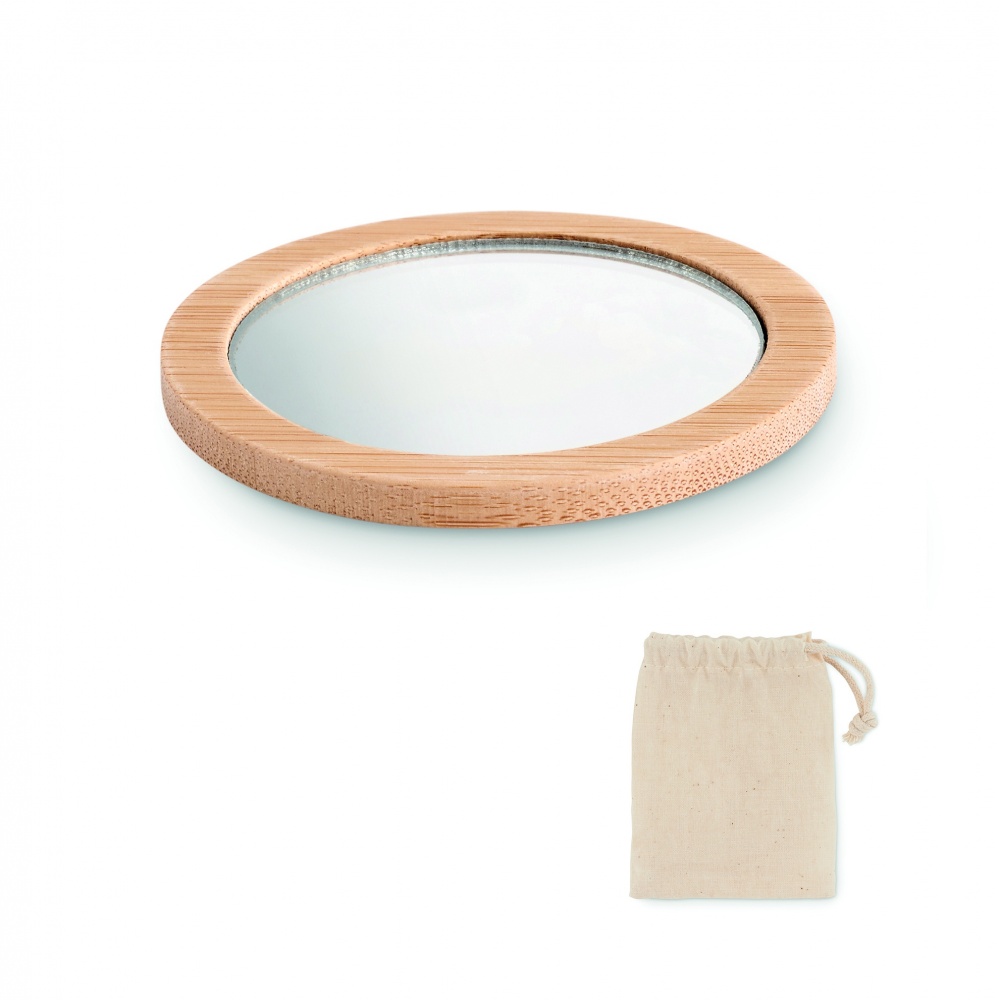Logo trade promotional products image of: Bamboo make-up mirror