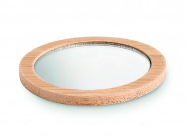 Logo trade promotional merchandise photo of: Bamboo make-up mirror