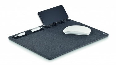 Logo trade corporate gift photo of: RPET mouse mat charger 15W