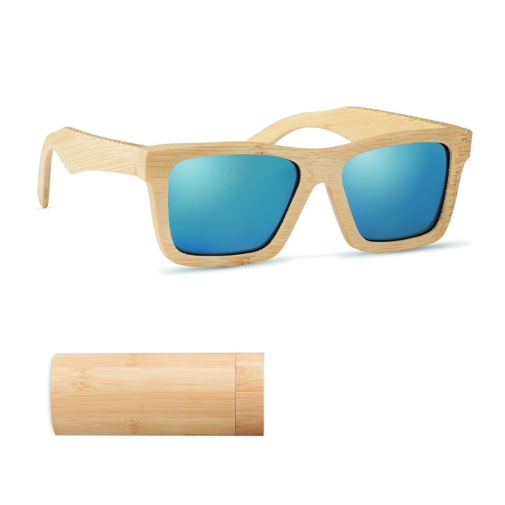Logo trade promotional merchandise image of: Sunglasses and case in bamboo KEILA