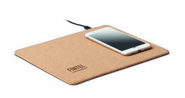 Logo trade promotional items picture of: Cork mouse mat charger 15W