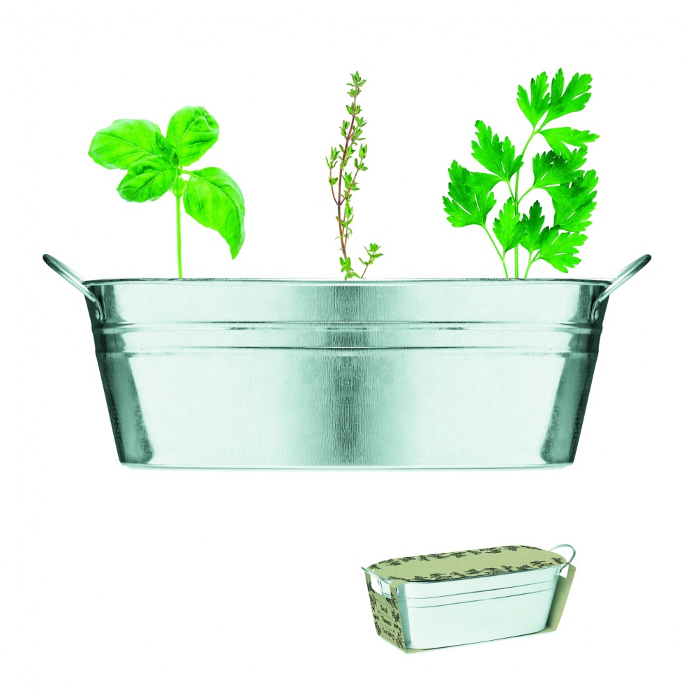 Logotrade promotional gifts photo of: Zinc tub with 3 herbs seeds