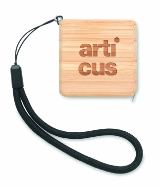 Logo trade promotional item photo of: Measuring tape in bamboo 1m