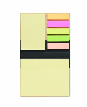 Logo trade corporate gifts image of: Bamboo sticky note memo pad