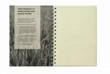 Logo trade promotional merchandise photo of: A5 grass notebook 80 lined