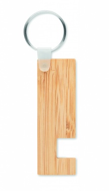 Logotrade promotional products photo of: Bamboo stand and key ring Savonlinna
