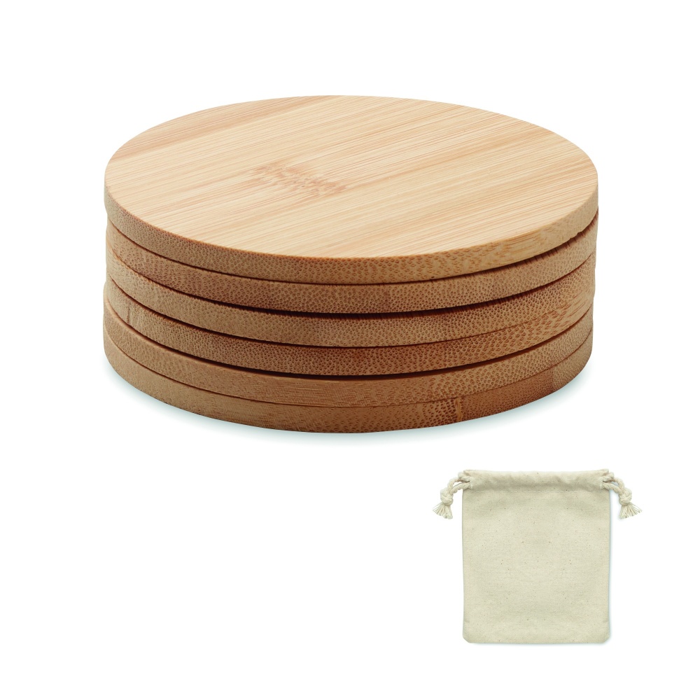 Logotrade promotional gifts photo of: Set of 6 bamboo coasters