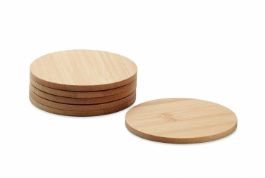 Logotrade promotional item picture of: Set of 6 bamboo coasters