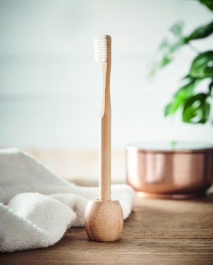 Logo trade corporate gifts picture of: Bamboo tooth brush with stand