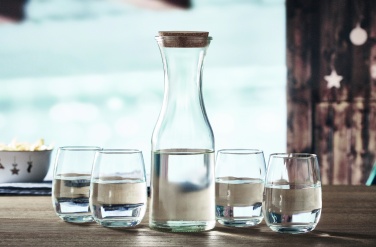 Logo trade promotional merchandise photo of: Recycled glass carafe 1L