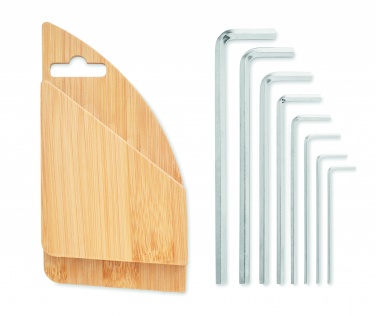 Logo trade promotional giveaways picture of: Hex key set in bamboo