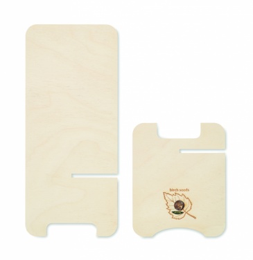 Logotrade corporate gift picture of: Birch Wood phone stand