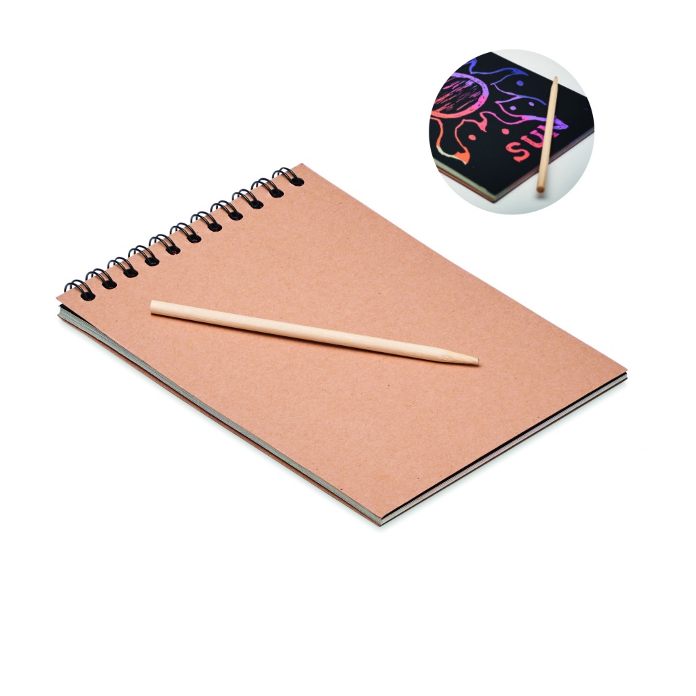 Logo trade business gifts image of: Scratching paper notebook