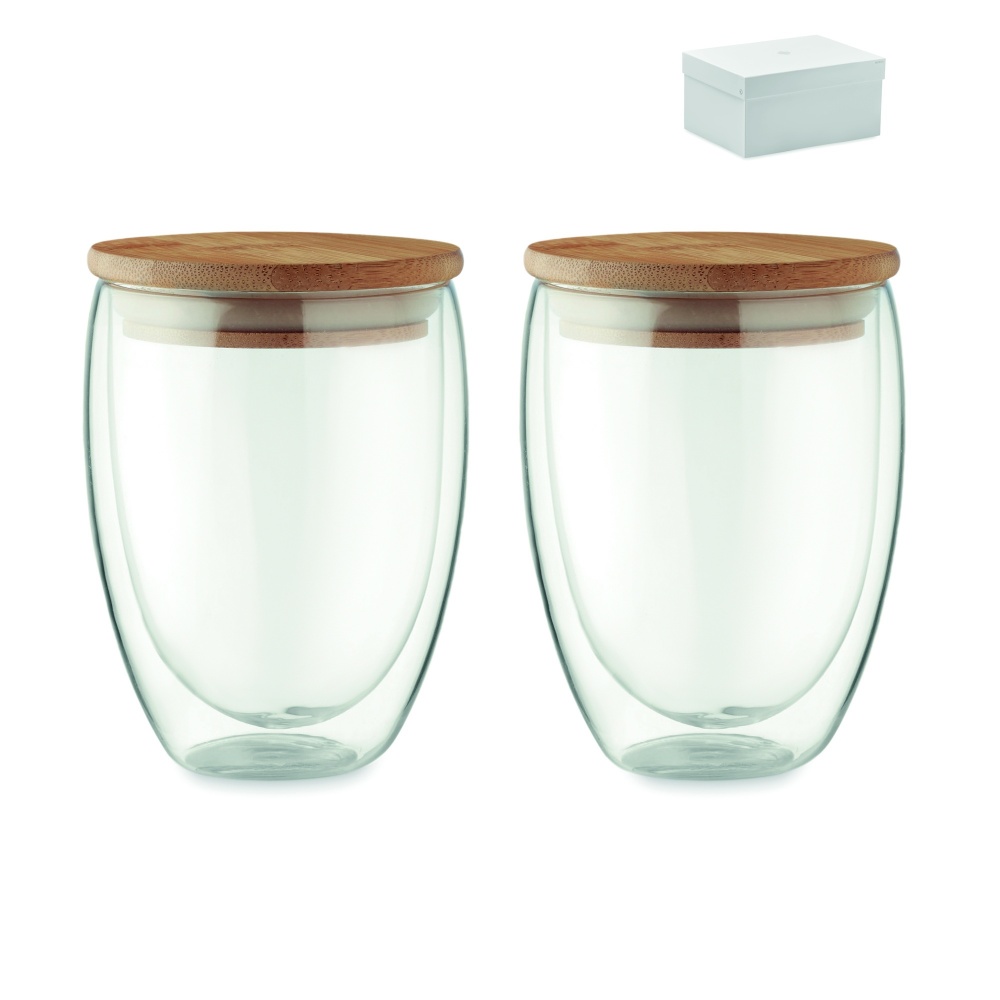 Logo trade promotional merchandise image of: Set of 2 glasses 350 ml in box