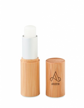 Logo trade promotional item photo of: Lip balm in bamboo tube box