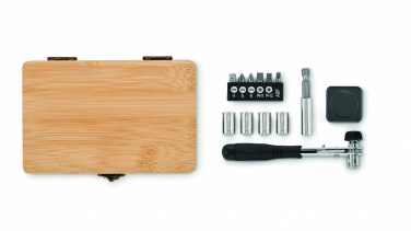 Logotrade corporate gift image of: 13 piece tool set, bamboo case