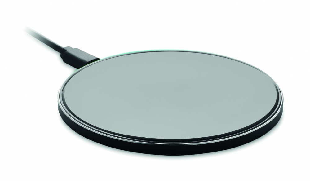 Logo trade promotional merchandise photo of: Glass wireless 10W charger