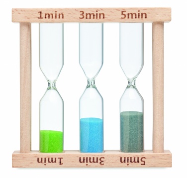 Logotrade business gifts photo of: Set of 3 wooden sand timer