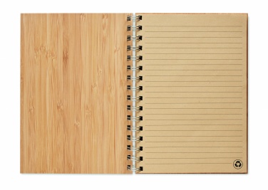 Logo trade promotional items image of: A5 ring bound Bamboo notebook