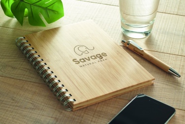 Logotrade promotional product image of: A5 ring bound Bamboo notebook