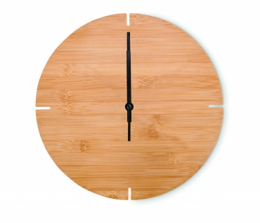 Logo trade corporate gifts image of: Round shape bamboo wall clock