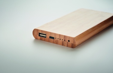 Logo trade promotional gift photo of: 6000 mAh Bamboo power bank