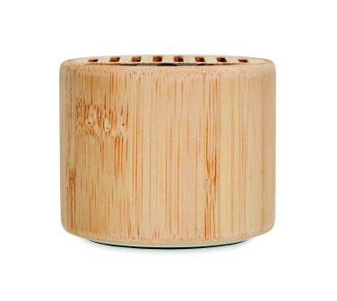 Logotrade business gifts photo of: Round bamboo wireless speaker