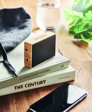 Logotrade advertising product image of: Solar bamboo wireless speaker