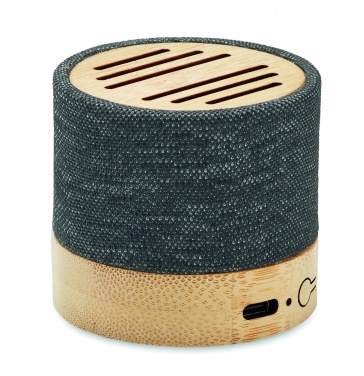 Logo trade promotional products picture of: Bamboo RPET wireless speaker