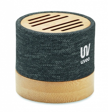 Logo trade advertising products image of: Bamboo RPET wireless speaker