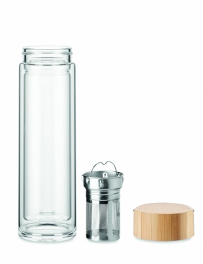 Logotrade promotional products photo of: Double wall glass bottle 400ml Berlin