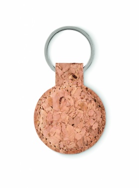 Logotrade promotional merchandise picture of: Round cork key ring Mikkeli
