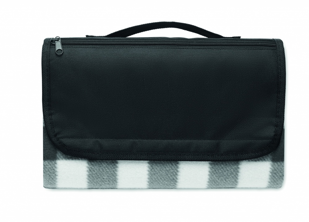 Logo trade corporate gifts image of: RPET fleece blanket 150 gr/m²