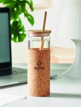 Logo trade promotional giveaway photo of: Glass tumbler sleeve 450 ml