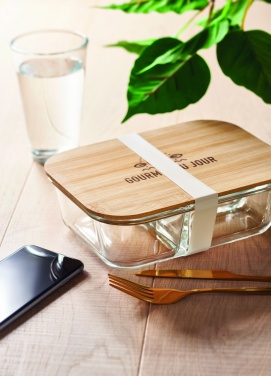 Logotrade advertising product image of: Glass lunch box with bamboo lid