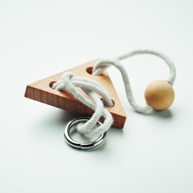 Logo trade promotional giveaways picture of: Wooden brain teaser triangle