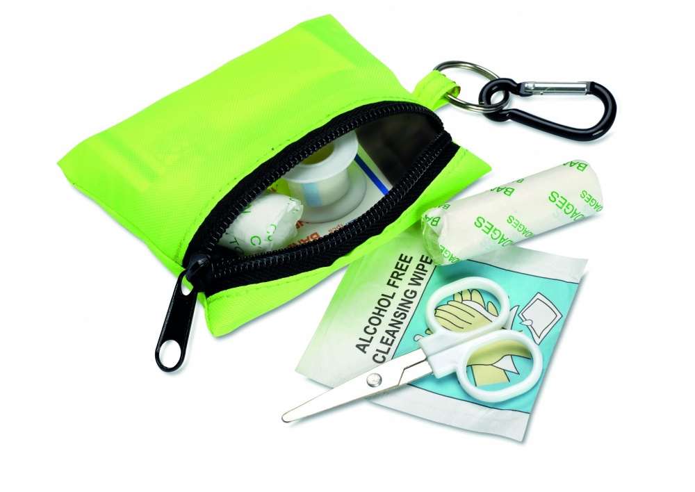 Logo trade advertising products picture of: First aid kit w/ carabiner