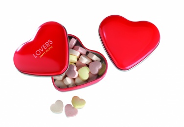 Logotrade promotional item picture of: Heart tin box with candies