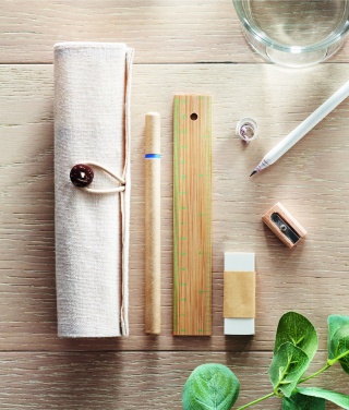 Logotrade promotional gift picture of: Stationary set in cotton pouch