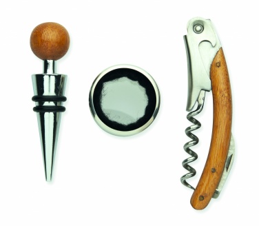 Logo trade promotional gifts image of: Wine set in bamboo box