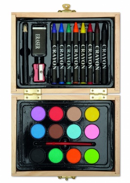 Logo trade advertising products picture of: Painting set in wooden box